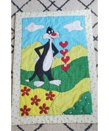 1986 VTG Warner Bros Looney Tunes Baby Blanket Sylvester Hearts w/ Pocke... - £23.35 GBP