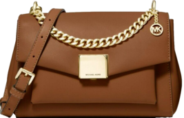 MICHAEL KORS LITA MEDIUM LUGGAGE LEATHER GOLD CHAIN CROSSBODY SHLDR BAGNWT! - £155.69 GBP