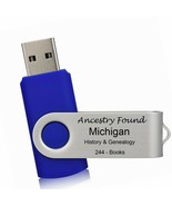 244 old books - MICHIGAN History &amp; Genealogy on USB 2.0  16GB FLASH DRIVE - £8.88 GBP