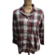 Ralph Lauren Plaid Flannel Pajama Top Cozy Button-Down Sleepwear - $16.82