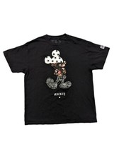 Disney Collection By Neff Mickey Mouse Flowers/Stars Black T-Shirt Size XL - £9.87 GBP