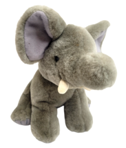 Fiesta Elephant 7.5&quot; Gray Plush Stuffed Animal White Tusks Ages 3+ Vintage - $12.30