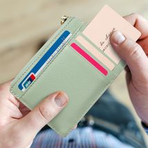 Valentoria Slim RFID Blocking Card Holder Small Pocket Wallet Keychian Zipper Co - £12.55 GBP