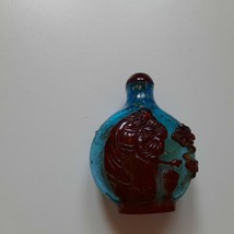 Chinese Blue and Iron Red Peking-Glass Snuff Bottle with Qianlong Mark - £393.30 GBP