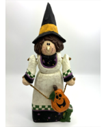 EDDIE WALKER Midwest Folk Art Wood Witch Pumpkin Jack O&#39; Lantern Pumpkin... - $647.24 MXN