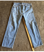 Vintage Levis 501 Jeans Made in USA Blue Straight Button Fly  31x 26 - $120.50 CAD