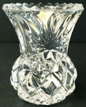 Diamond &amp; Starburst Toothpick Holder Romantic Crystal Germany 2.5&quot; x1.5&quot; - $11.29