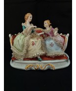 Antique German porcelain group, two ladies on a couch. - £69.61 GBP