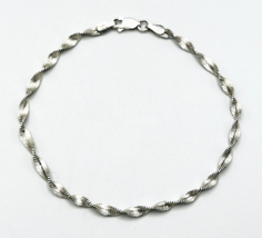 Sterling Silver Karizia KA 1772 Twisted Herringbone Chain Bracelet 8 in - £21.80 GBP