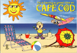 Postcard Massachusetts Cape Cod Caricature Fun on the Cape   6 x 4 &quot; - $4.95