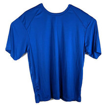 Mens Athletic Fitted Shirt Size 2XL XXL Blue Workout Top (Flaw) - £12.67 GBP