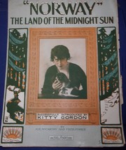 Norway The Land Of The Midnight Sun by Joe McCarthy Fred Fisher Sheet Music 1915 - £3.12 GBP
