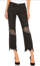 Free People We The Free Maggie Mid-Rise Straight-Leg Jeans Onyx Black si... - £37.27 GBP