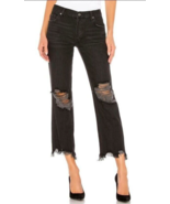 Free People We The Free Maggie Mid-Rise Straight-Leg Jeans Onyx Black si... - $63.48 CAD