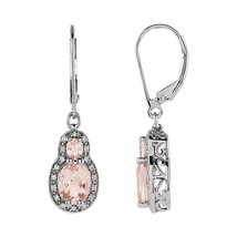 Authenticity Guarantee 
14K White Gold Morganite and 1/8 CTW Diamond Earrings - £1,238.20 GBP