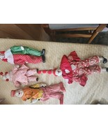 Set of 4 Bisque Porceline And Cloth Clowns  9&quot;(3)  &amp;,  6&quot;(1) Bendable Vi... - $460.86 MXN