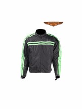 Men&#39;s Black Lightweight Textile Jacket With Striped Design MCJ Biker Apparel - £39.54 GBP+