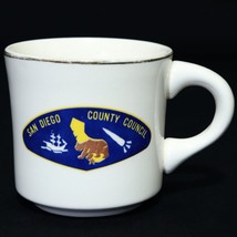 Boy Scouts VTG BSA Ceramic Mug San Diego County Council California Bear Ship Cup - £11.20 GBP