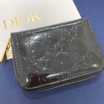 Christian Dior Black Trotter Enamel Coin Wallet Pink Interior Cute Look ... - $172.90