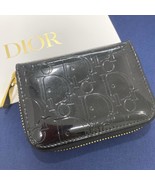 Christian Dior Black Trotter Enamel Coin Wallet Pink Interior Cute Look ... - $236.47 CAD