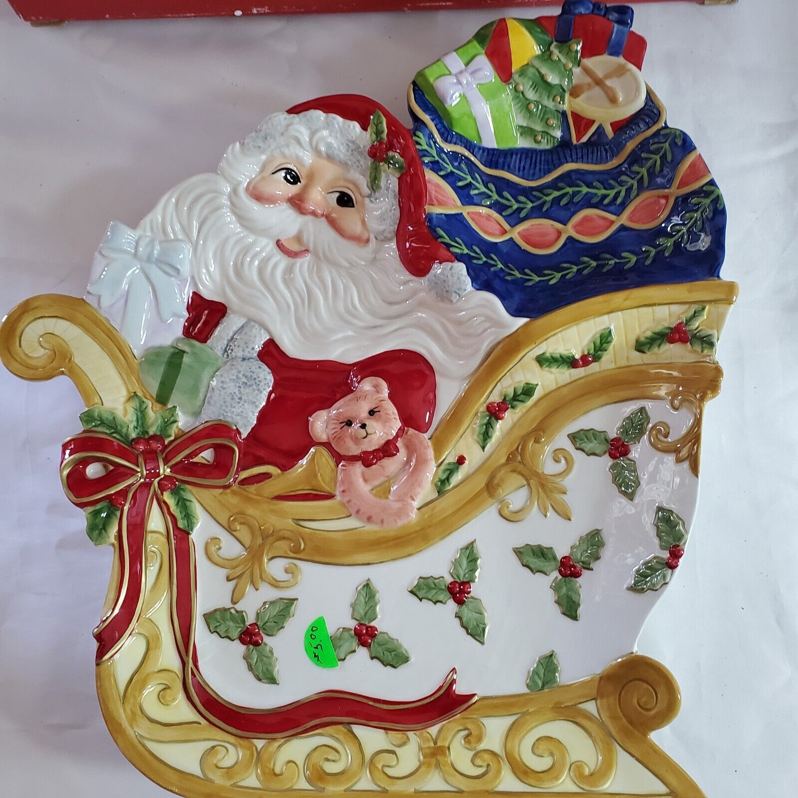 Fitz & Floyd Santa Sleigh Chip Dip Snack Therapy Serving Dish  2004 - $24.18