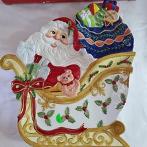 Fitz &amp; Floyd Santa Sleigh Chip Dip Snack Therapy Serving Dish  2004 - £19.27 GBP