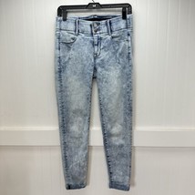 Apt 9 Jeans Womens 4 Blue Ankle Tummy Control Acid Wash Stretch Denim Distress - £34.75 GBP