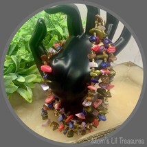 16&quot; Multi Color Shell Glass 3-Strand Beaded Necklace • Vintage Jewelry - £11.49 GBP