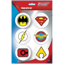 Justice League Superhero Logo Pong Ball Set White - £9.60 GBP
