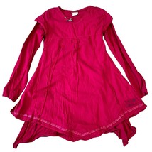 Naartjie Kids Girls Vintage Long Sleeve Fuschia Pink Layered Dress 10 - $17.28