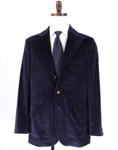 J. Peterman Corduroy Sport Coat Blazer 40R Navy Blue Elbow Patch Ticket ... - $139.89