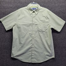 Chaps Men’s Sz L Yellow/Blue Plaid Cotton Short Sleeve Button Down Shirt - £9.21 GBP