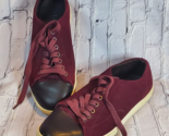 THE RAIL Mens Sneakers Shoes Burgundy Leather Suede Cap Toe Size 44M US 11 - $24.70