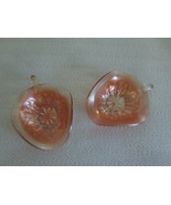 PAIR Vtg. CARNIVAL GLASS Dugan LEAF RAYS Handled NAPPY(S) - 5&quot; x 6 1/2&quot; - £11.06 GBP