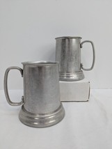 Vintage Aluminum Clear Bottom 12 Oz Mug Beer Stein Lot of 2 - $11.00