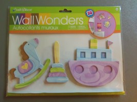 Craft Decor Wall Wonders 3D Nursery Appliques - Rocking Horse &amp; Ark - $4.39