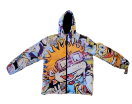 Members Only x Nickelodeon Puffer Jacket L Rugrats SpongeBob Ren n Stimpy NWT - £67.61 GBP