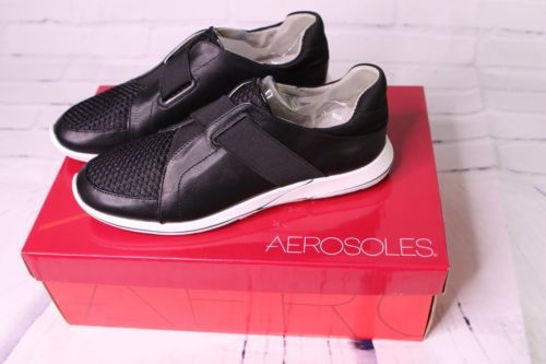 Aerosoles Side Track Casual Fashion Sneakers Black Combo Womens Size 6.5 - $41.57