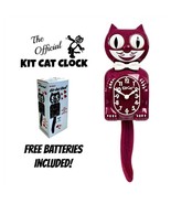 RUBY RED KIT CAT CLOCK 15.5&quot; Glitter MADE IN USA Free Battery Kit-Cat Kl... - €69,96 EUR