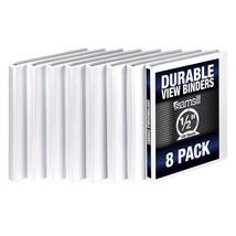 Samsill Durable .5 Inch Binder, Made in the USA, Round Ring Customizable Clear V - £42.35 GBP