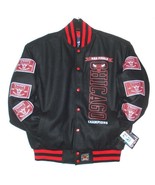 NBA JH Design Chicago Bulls Wool Commemorative Jacket  Printed Logos Mad... - £316.05 GBP