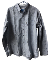 Columbia Button Up Shirt Size L Mens Coastal Blue Checked Long Sleeved Pocket - £12.43 GBP