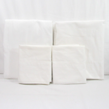 Ralph Lauren Classic White Solid Cotton Percale 4-PC Queen Sheet Set - £93.82 GBP