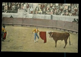 Vintage Linen Postcard Mexican Bull Fighting Matador 1944 Cancel Postal History - $14.35