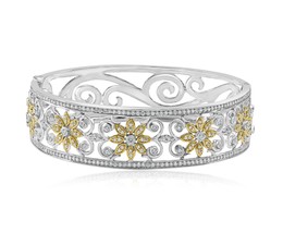 Kunst Deko Design 2.50 Karat Diamant Blumenmuster Armreif Klappbar Armba... - $154,993.36 MXN