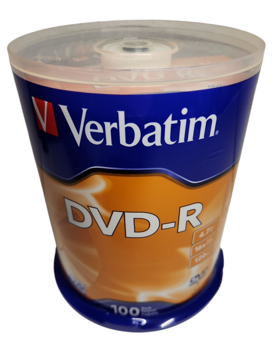 Verbatim AZO DVD-R 16x Speed 4.7GB 120 Min: 100 Pack (95102)  New Sealed - $14.85