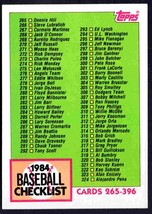 1984 Topps Baseball Checklist #379 nr mt ! - $0.50