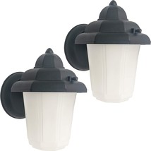 Outdoor Led Wall Sconce Light Fixture Modern Black Glass Porch Aluminum Exterior - £39.95 GBP