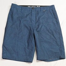 Hurley 31 x 10&quot; Blue Stripe Tech Wicking Hybrid Casual Golf Shorts - £19.12 GBP