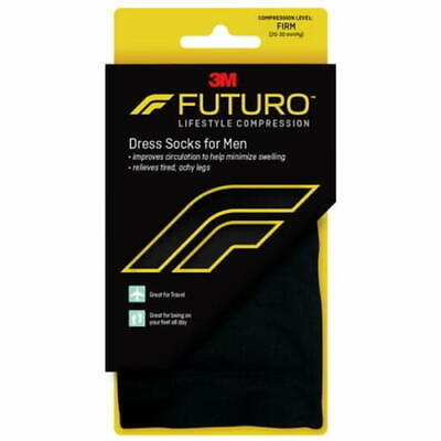 FUTURO Dress Socks, Large, Firm Compression, Black, Male - £13.58 GBP